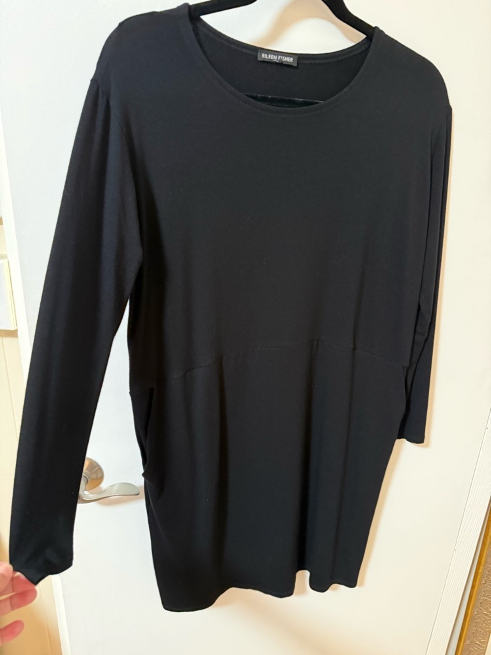 Eileen Fisher Black Long-Sleeve Relaxed Tunic